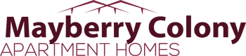 This company logo represents Mayberry Colony Apartments online rental coupon.